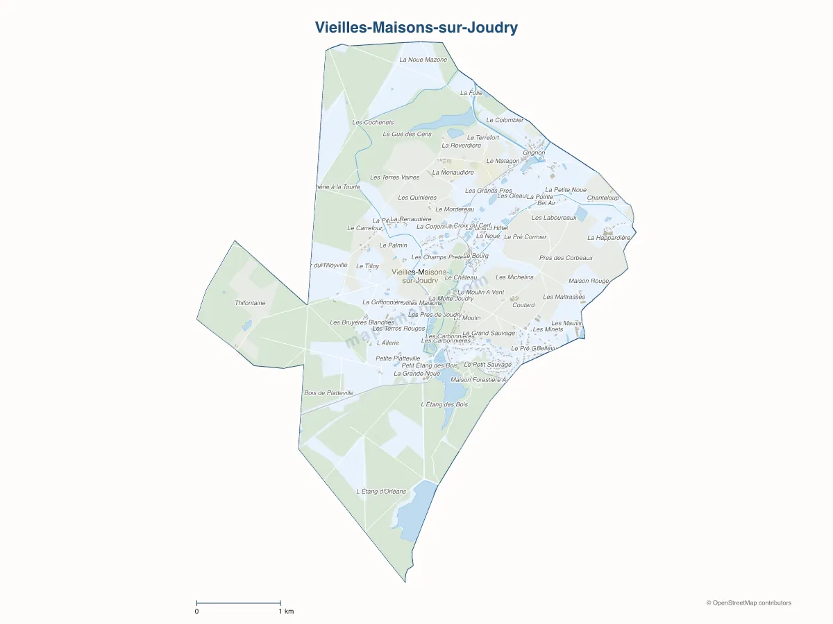 Carte de Vieilles-Maisons-sur-Joudry à personnaliser