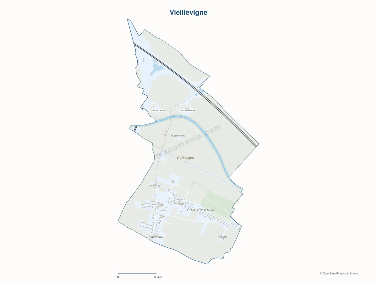 Carte de Vieillevigne à personnaliser