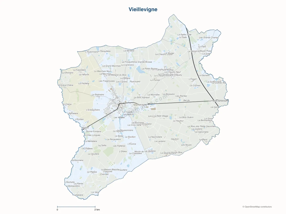Carte de Vieillevigne à personnaliser