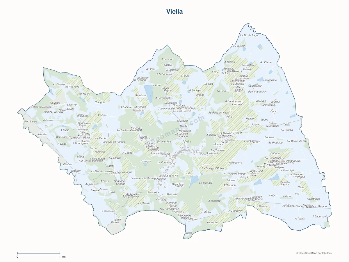 Carte de Viella à personnaliser