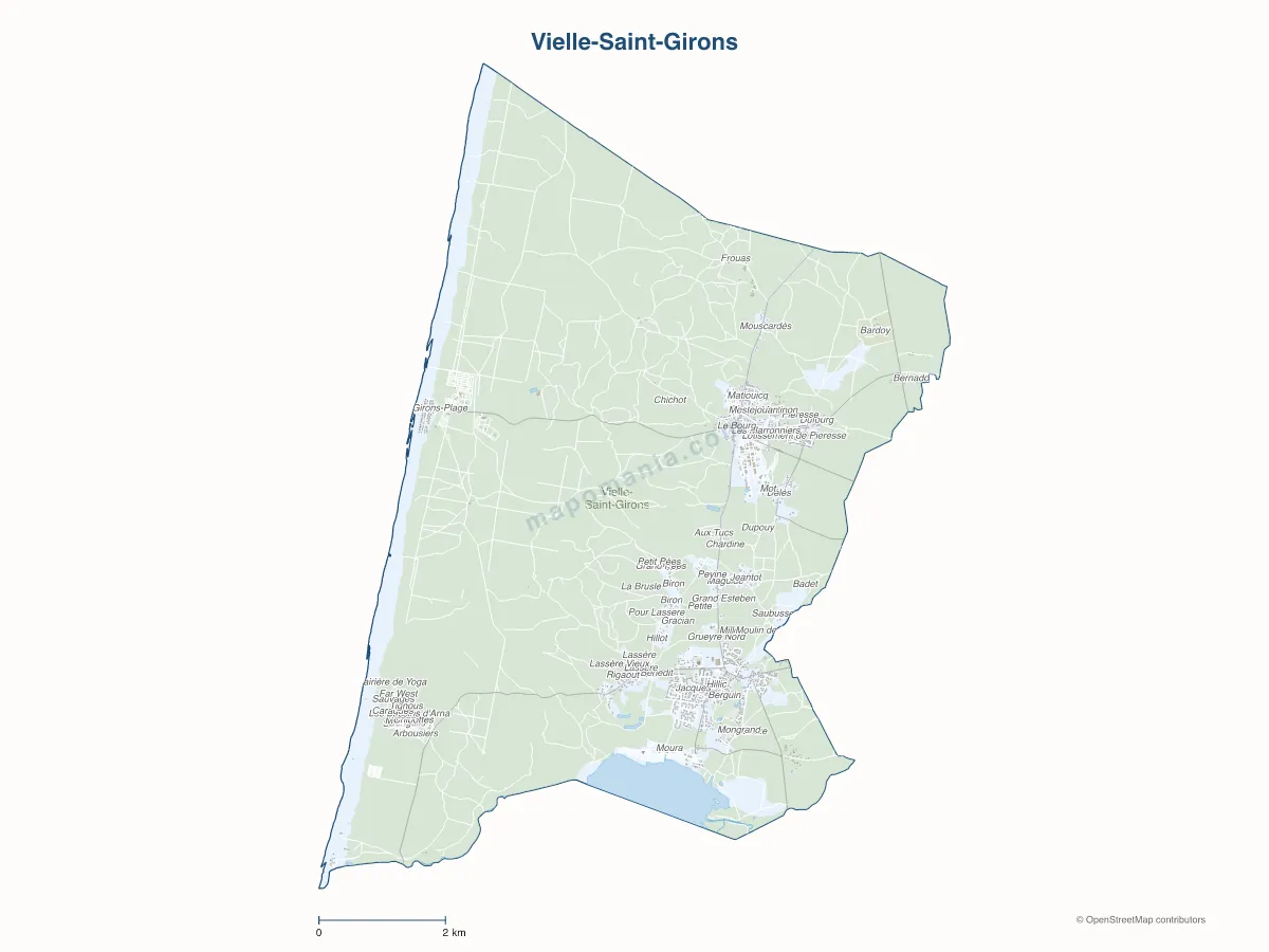 Carte de Vielle-Saint-Girons à personnaliser