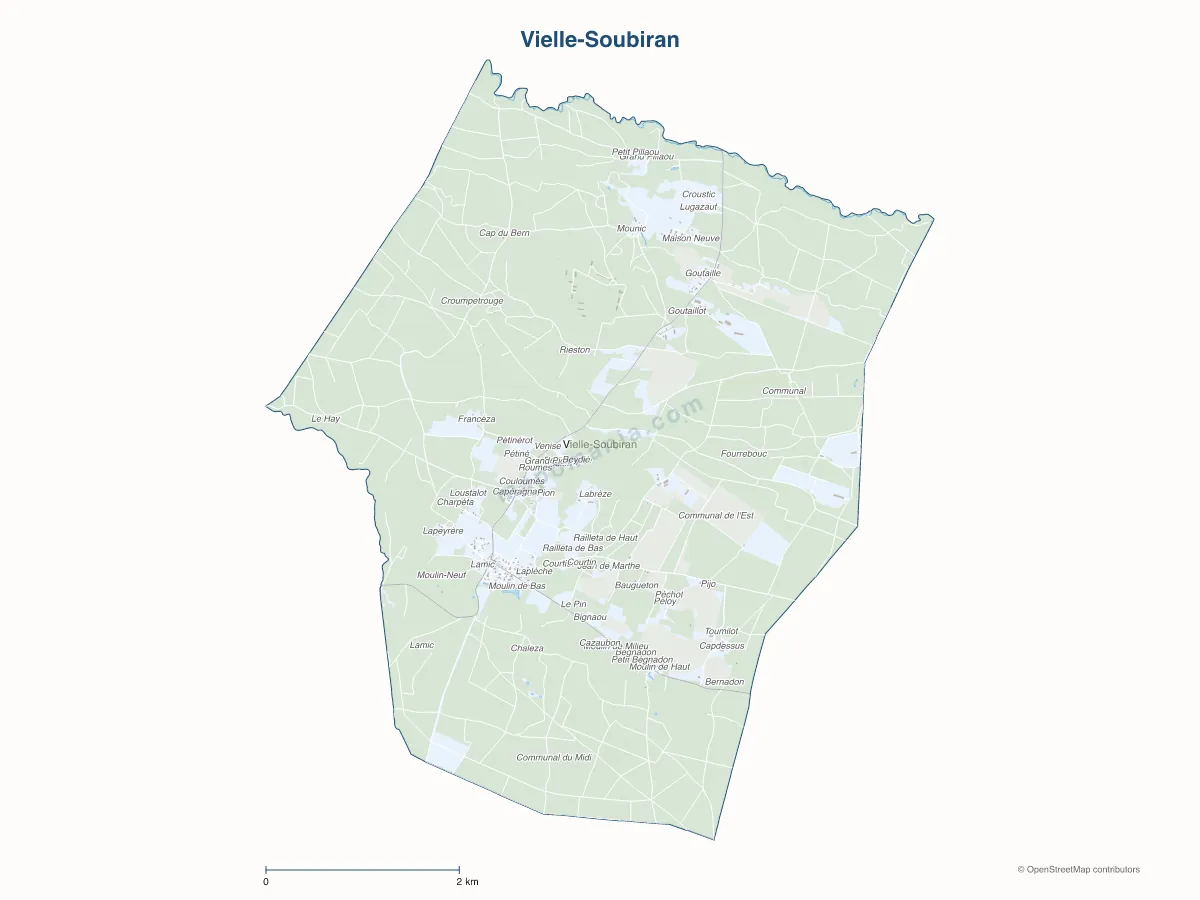 Carte de Vielle-Soubiran à personnaliser