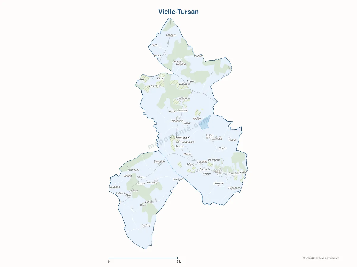Carte de Vielle-Tursan à personnaliser