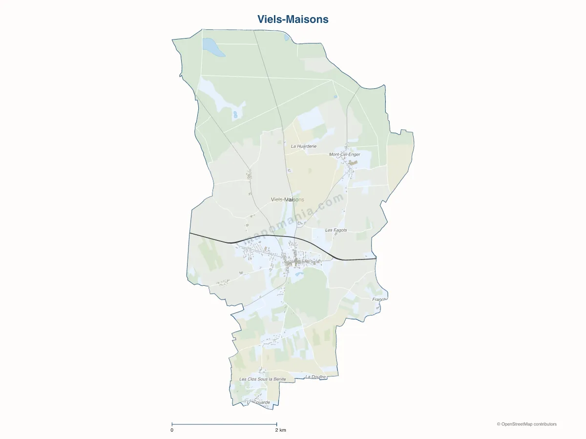 Carte de Viels-Maisons à personnaliser