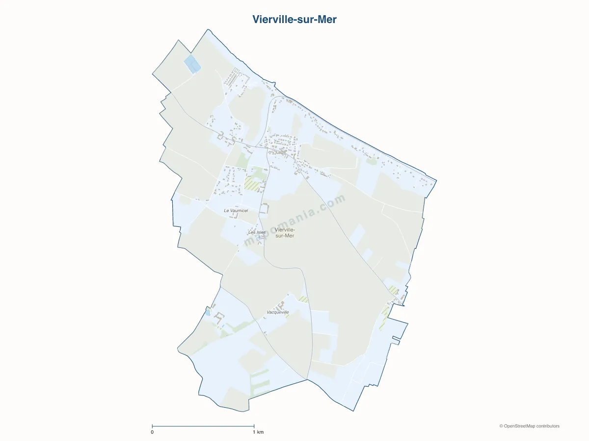 Carte de Vierville-sur-Mer à personnaliser