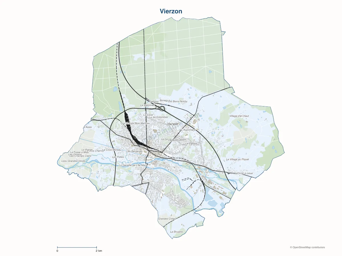 Carte de Vierzon à personnaliser