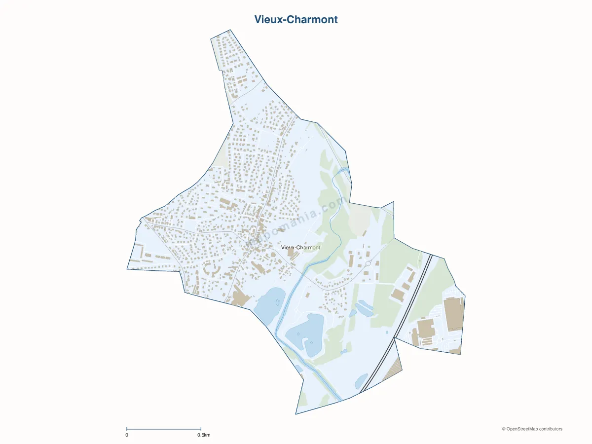Carte de Vieux-Charmont à personnaliser