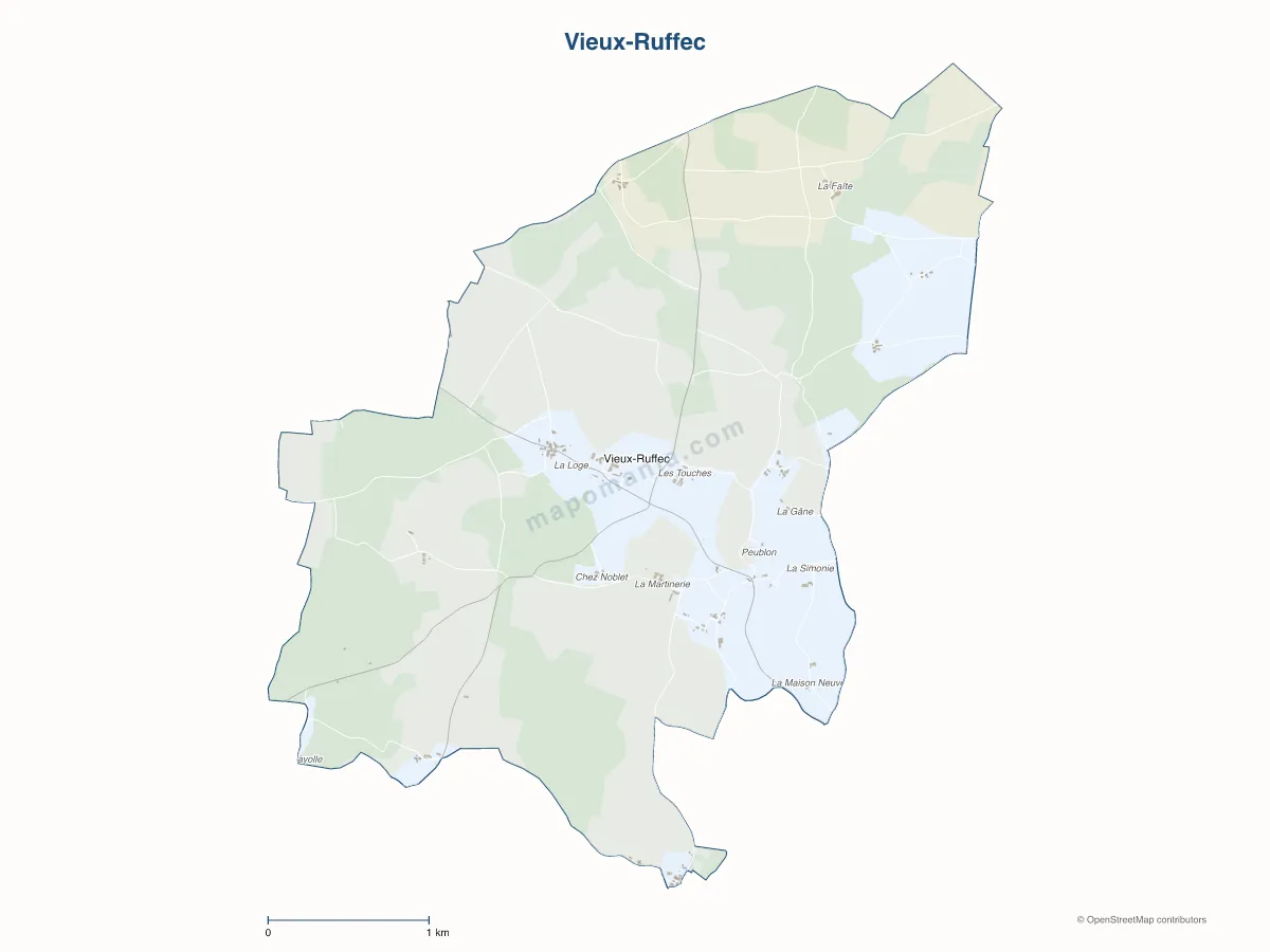 Carte de Vieux-Ruffec à personnaliser