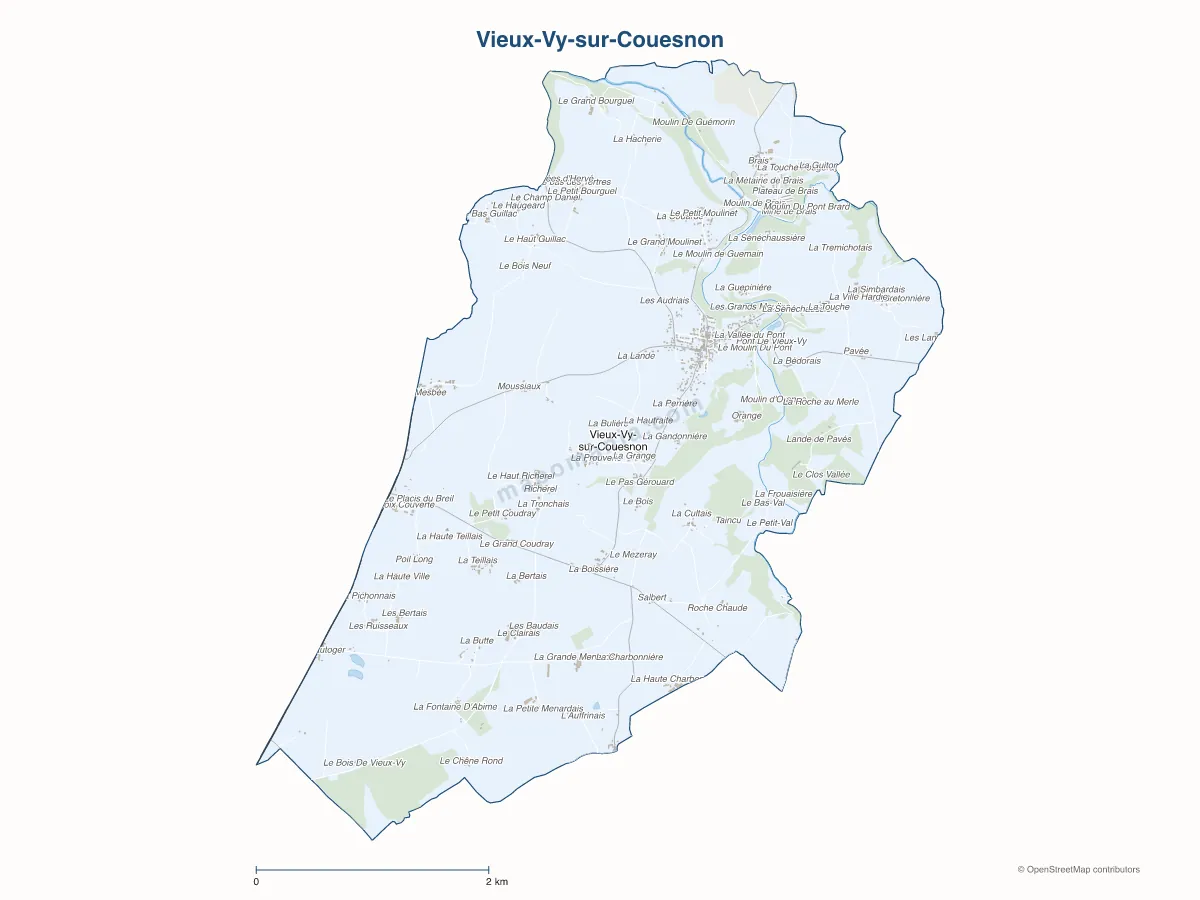 Carte de Vieux-Vy-sur-Couesnon à personnaliser
