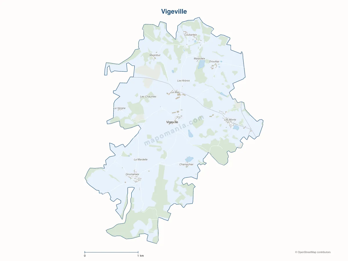 Carte de Vigeville à personnaliser