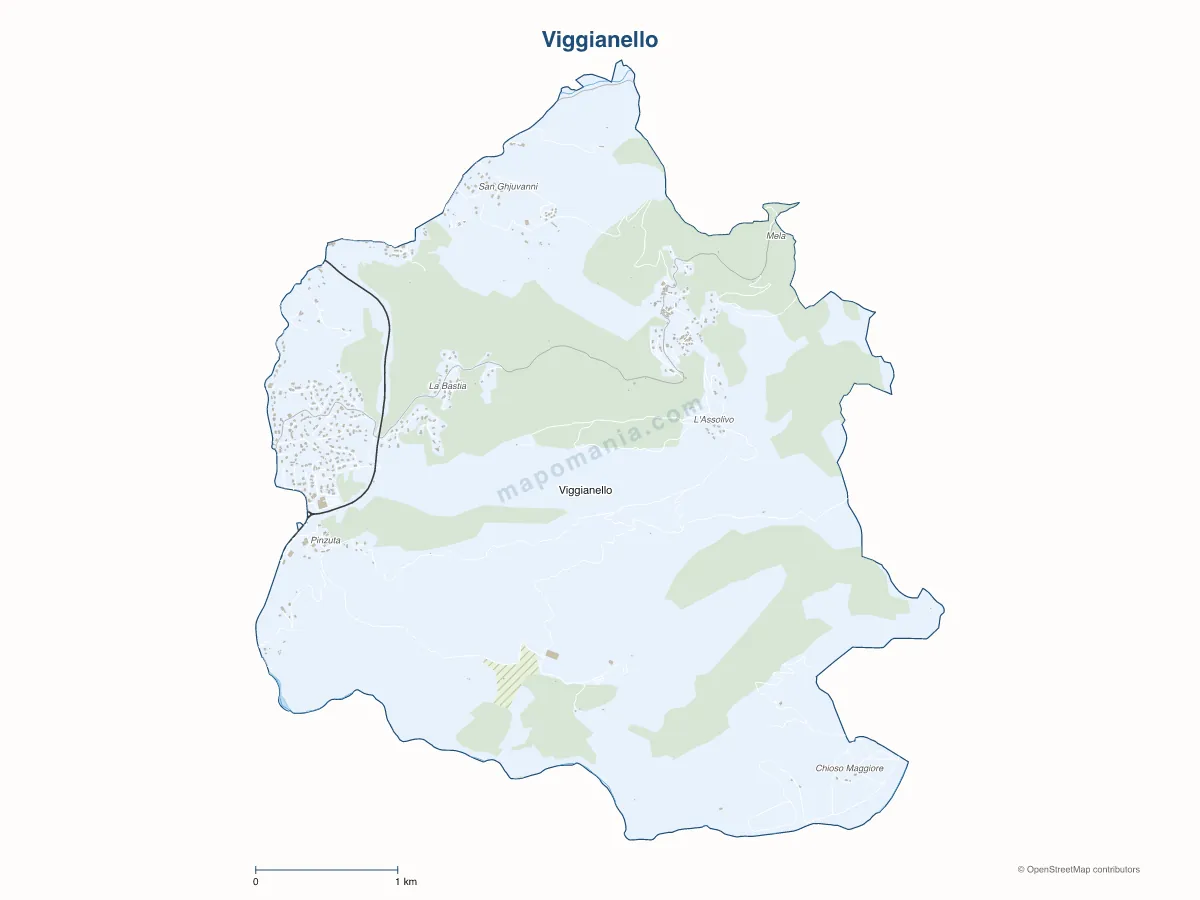 Carte de Viggianello à personnaliser