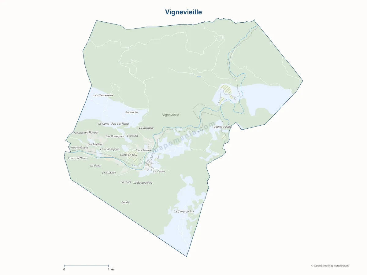 Carte de Vignevieille à personnaliser