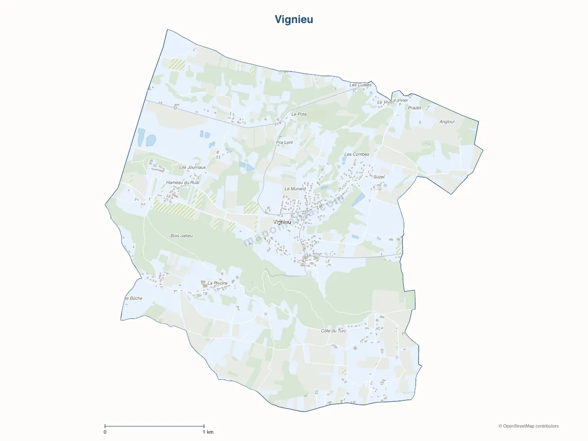 Carte de Vignieu à personnaliser