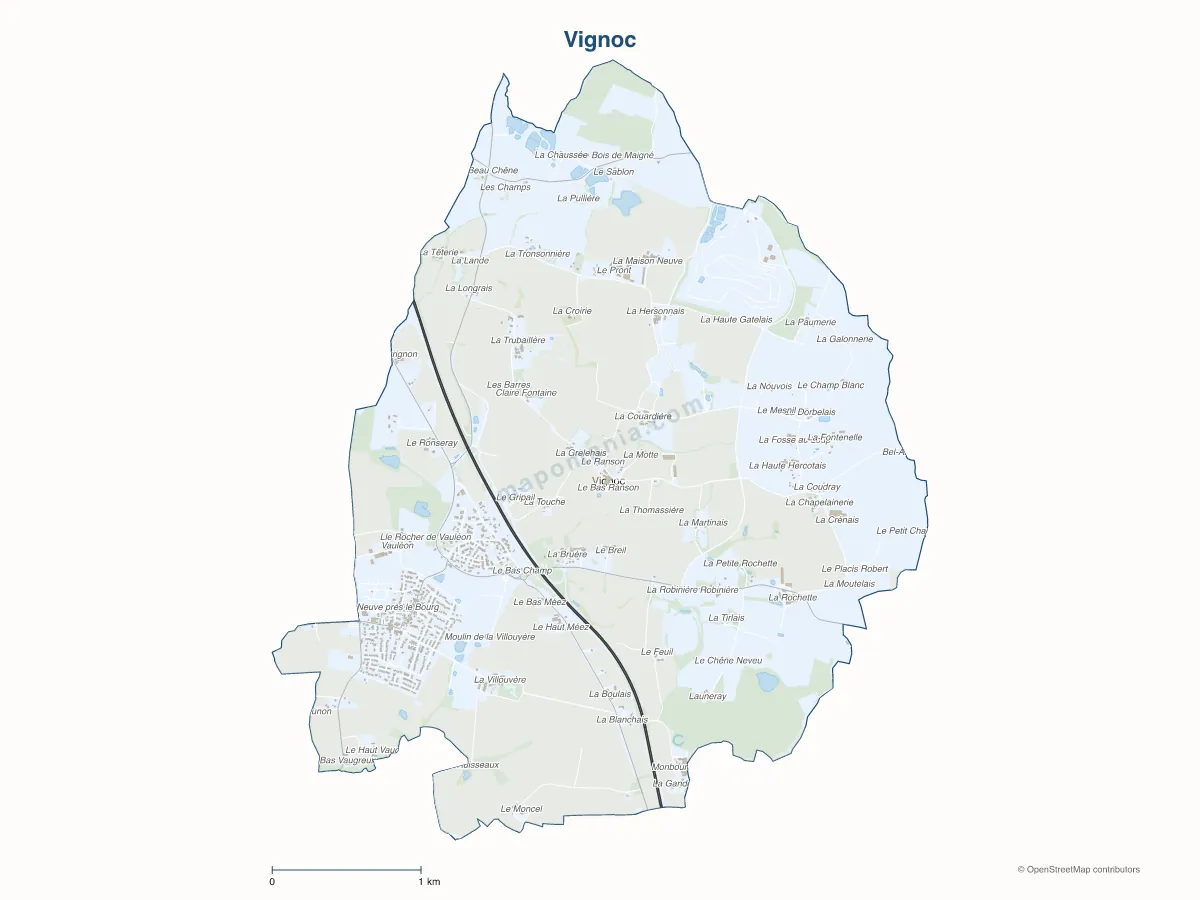 Carte de Vignoc à personnaliser