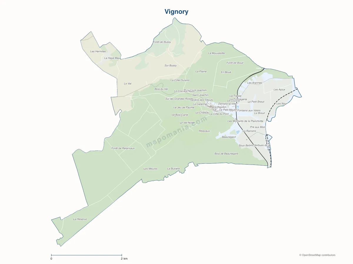 Carte de Vignory à personnaliser
