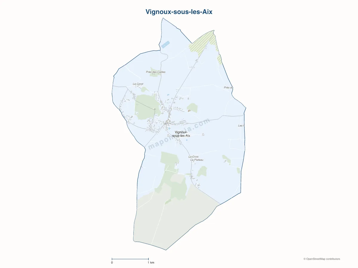 Carte de Vignoux-sous-les-Aix à personnaliser