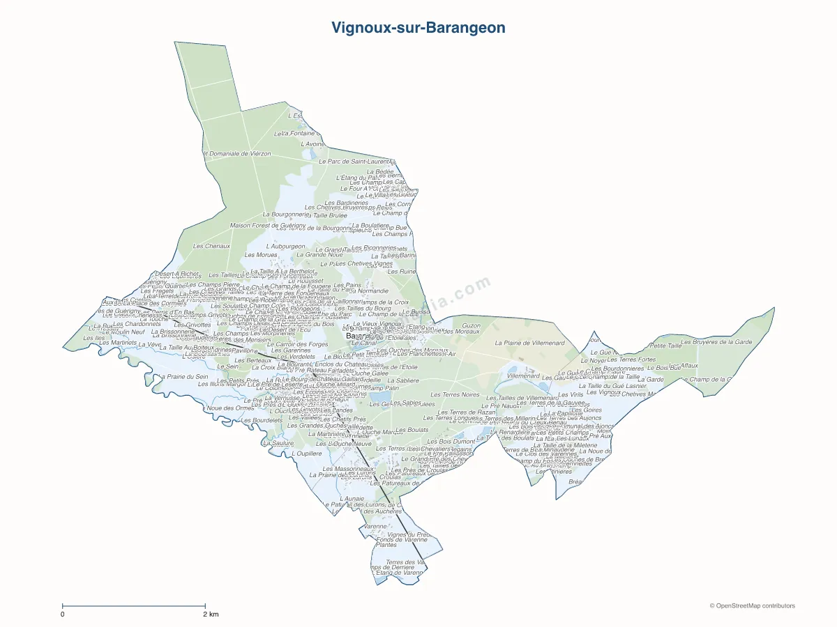 Carte de Vignoux-sur-Barangeon à personnaliser