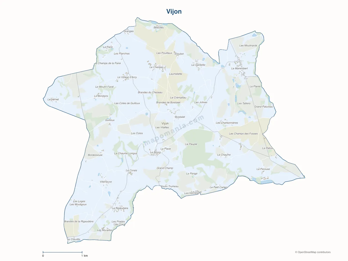 Carte de Vijon à personnaliser