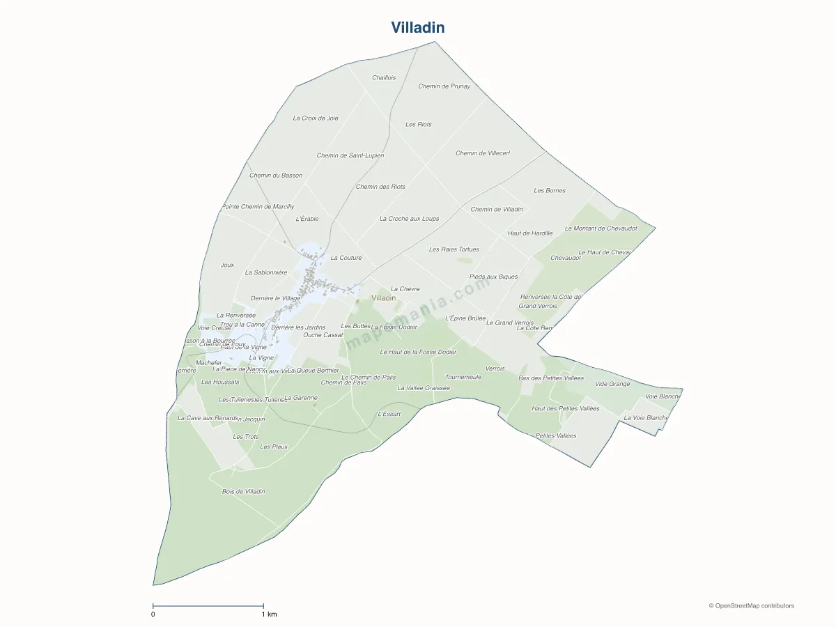 Carte de Villadin à personnaliser