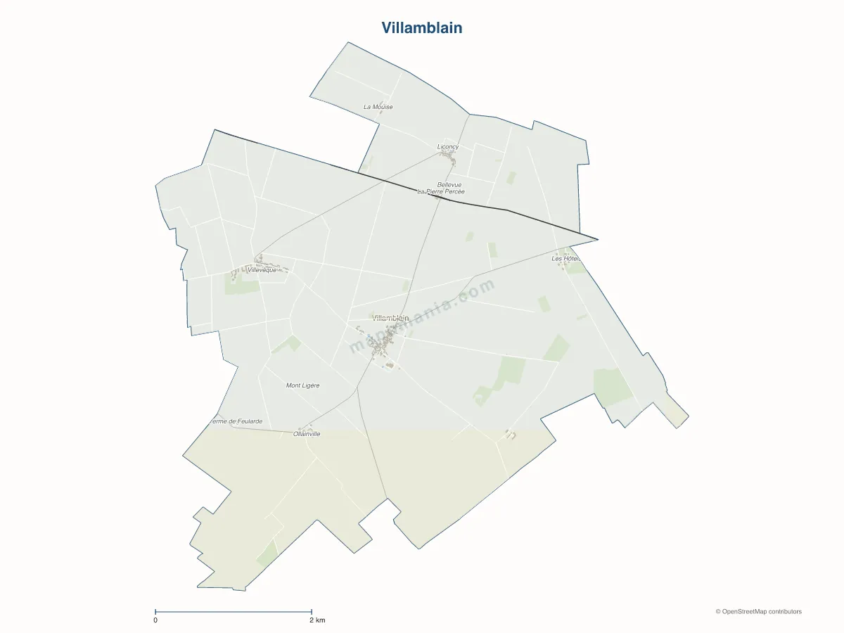 Carte de Villamblain à personnaliser