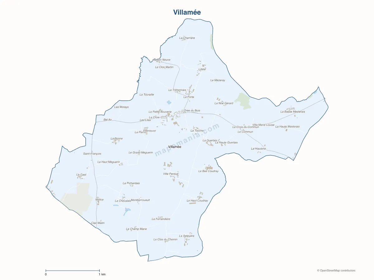 Carte de Villamée à personnaliser