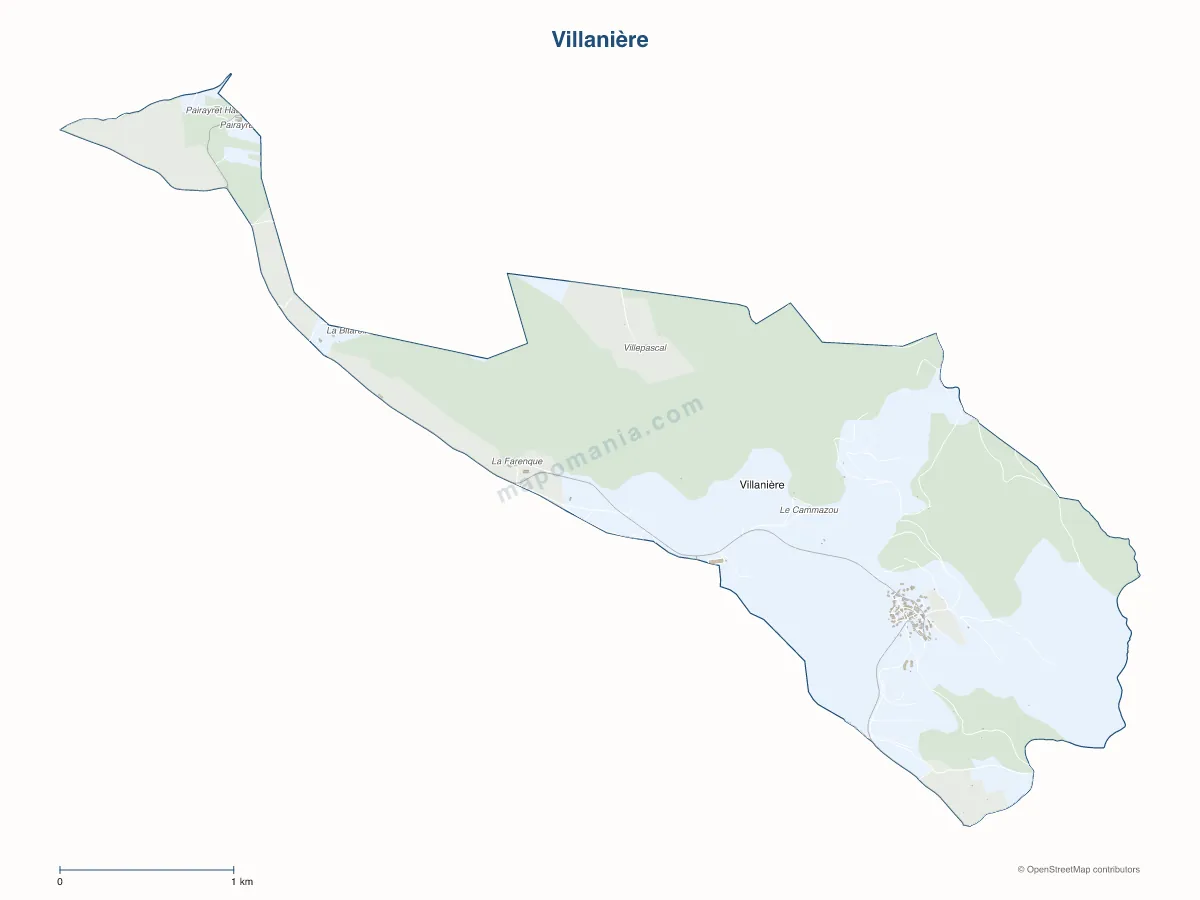 Carte de Villanière à personnaliser