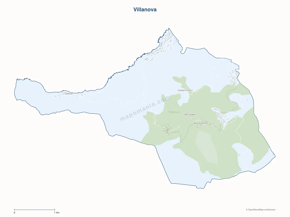 Carte de Villanova à personnaliser