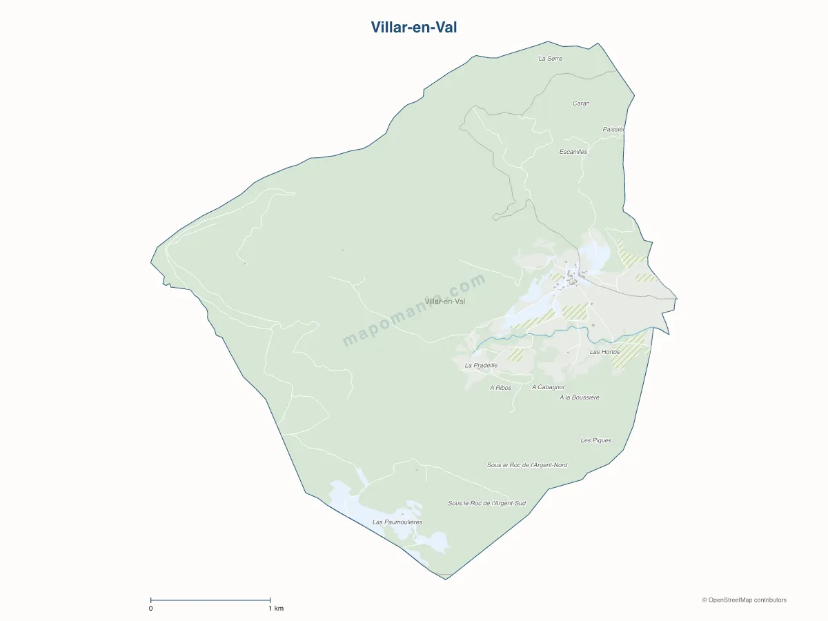 Carte de Villar-en-Val à personnaliser