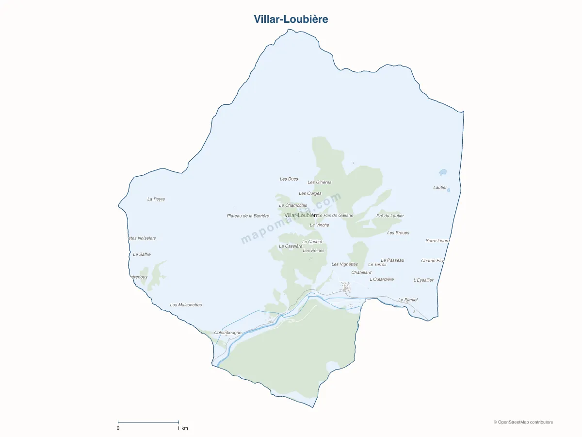 Carte de Villar-Loubière à personnaliser