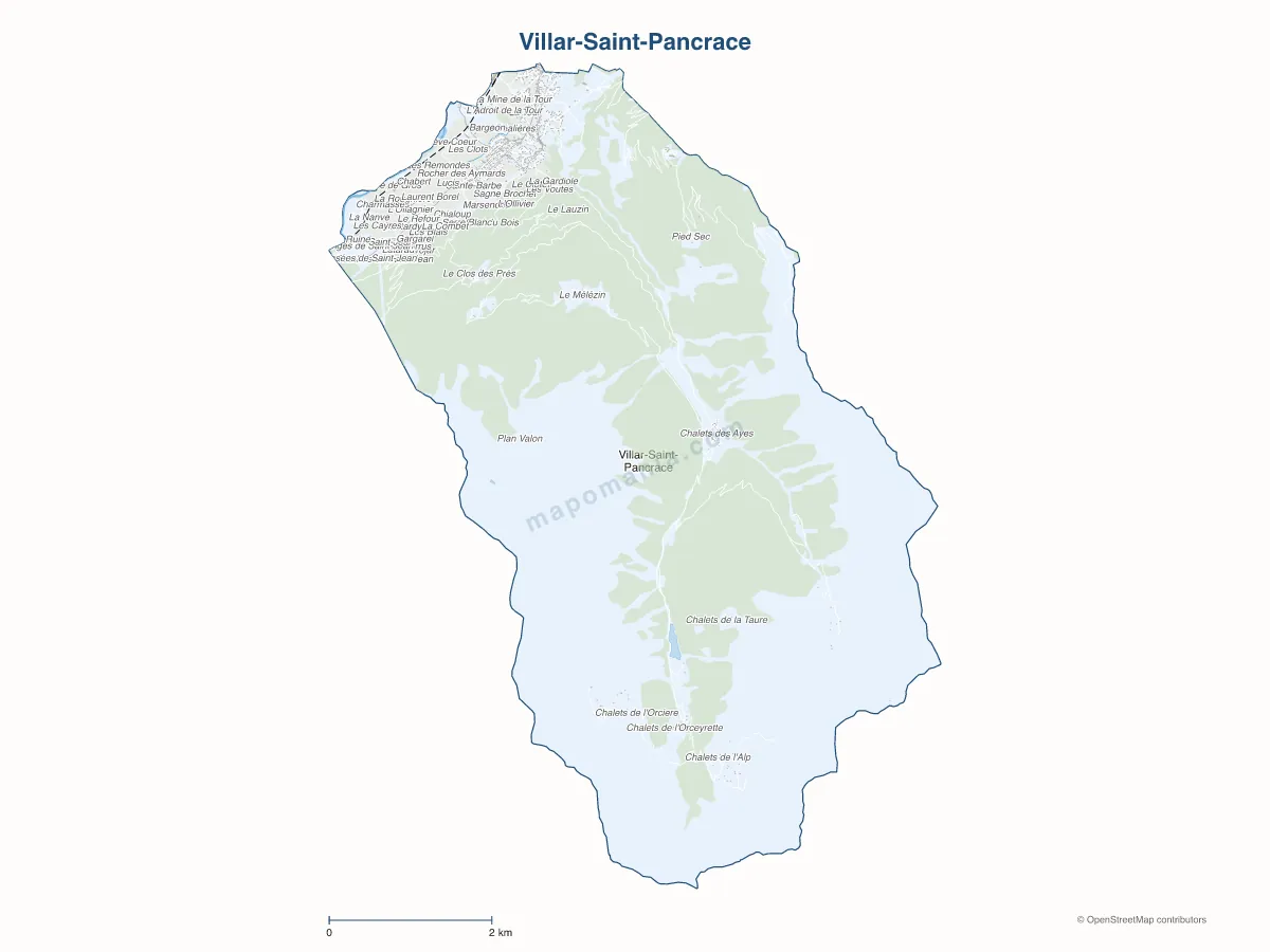 Carte de Villar-Saint-Pancrace à personnaliser