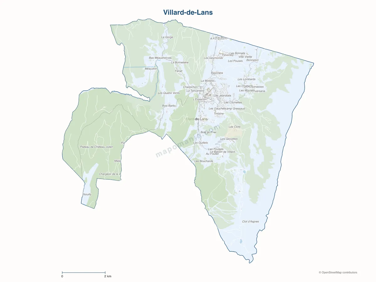Carte de Villard-de-Lans à personnaliser