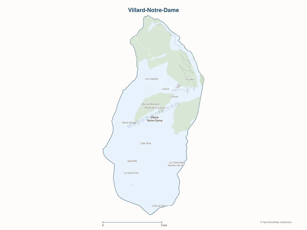 Carte de Villard-Notre-Dame à personnaliser