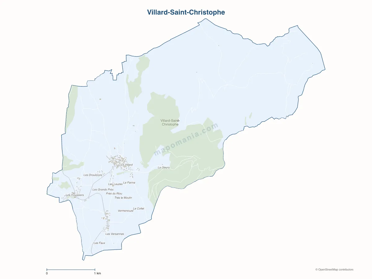 Carte de Villard-Saint-Christophe à personnaliser