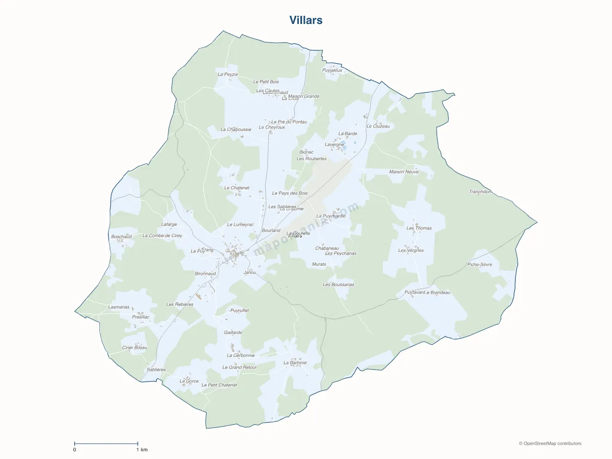 Carte de Villars à personnaliser