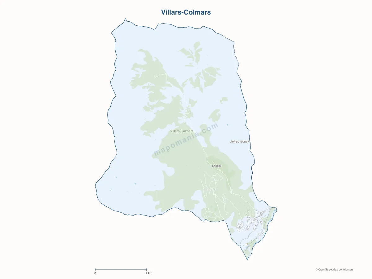 Carte de Villars-Colmars à personnaliser