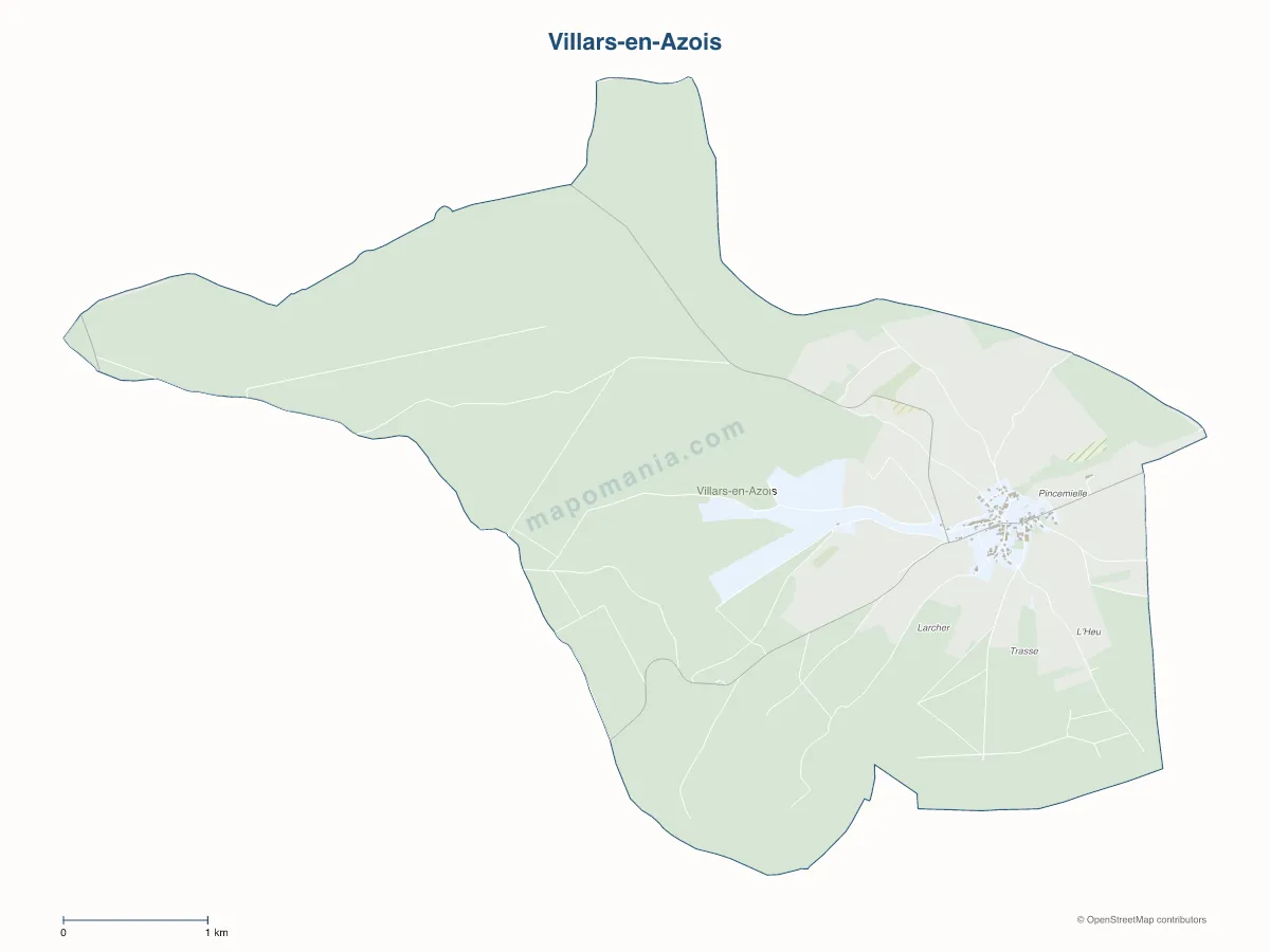 Carte de Villars-en-Azois à personnaliser
