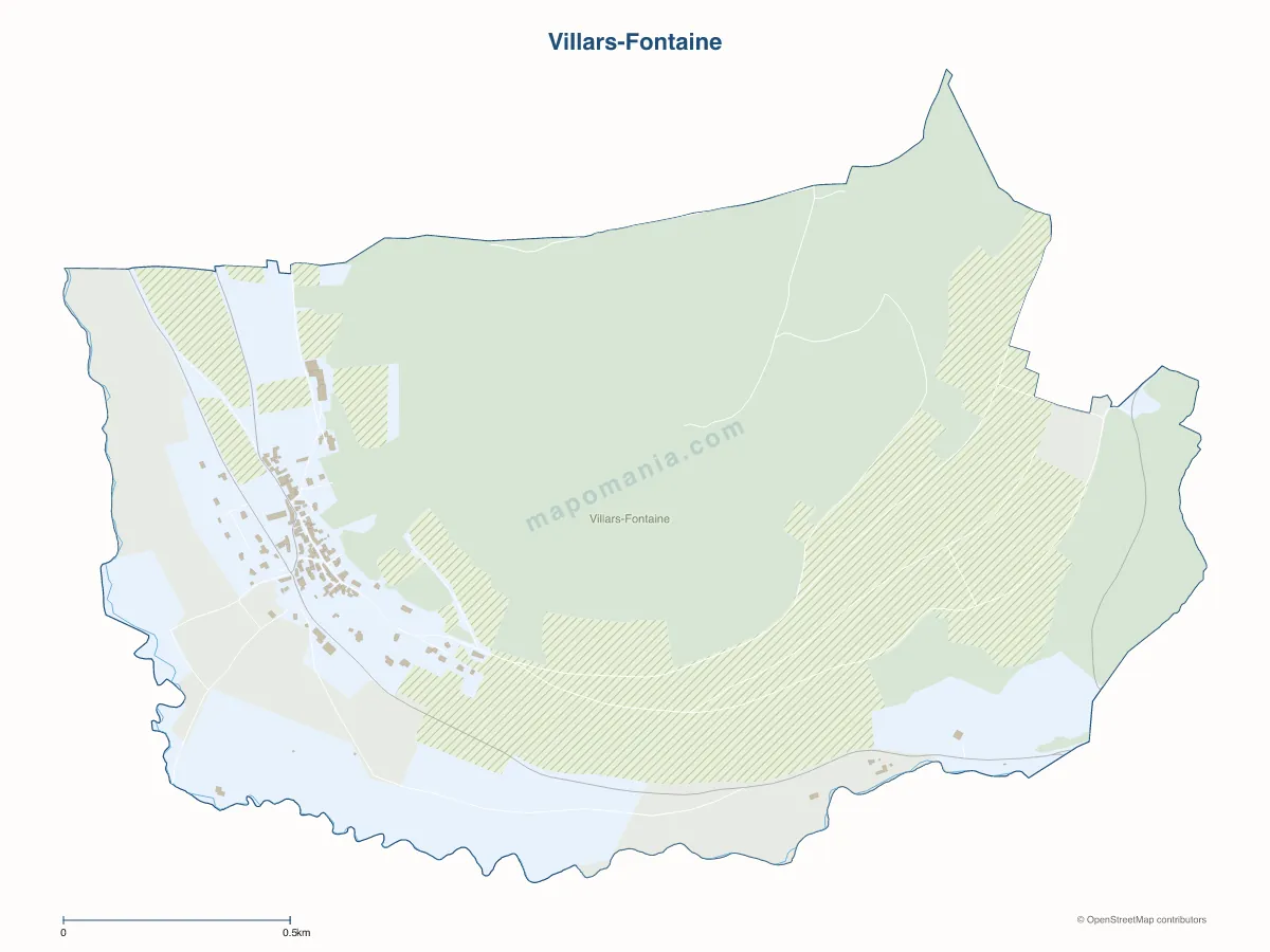 Carte de Villars-Fontaine à personnaliser