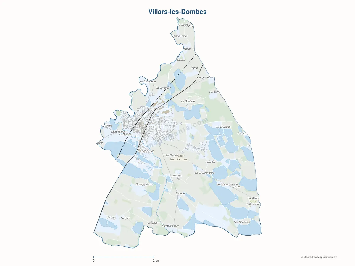 Carte de Villars-les-Dombes à personnaliser