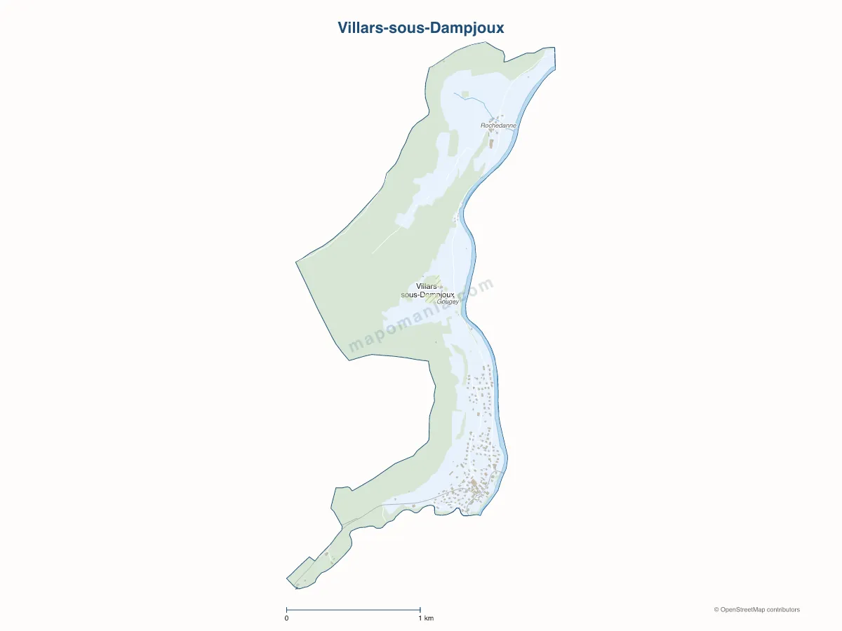 Carte de Villars-sous-Dampjoux à personnaliser