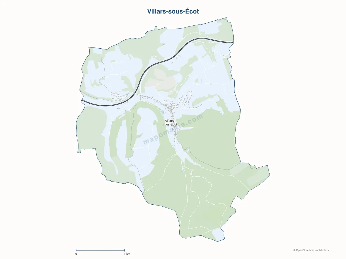 Carte de Villars-sous-Écot à personnaliser