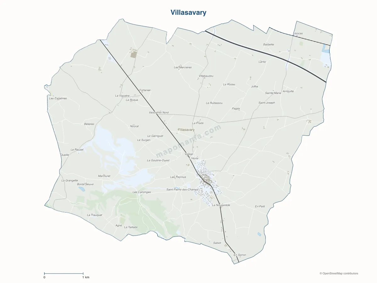 Carte de Villasavary à personnaliser