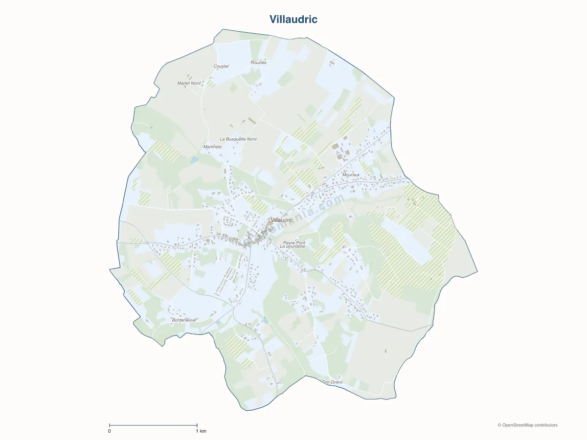 Carte de Villaudric à personnaliser