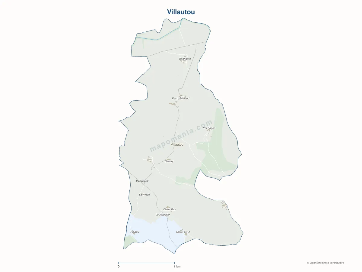 Carte de Villautou à personnaliser