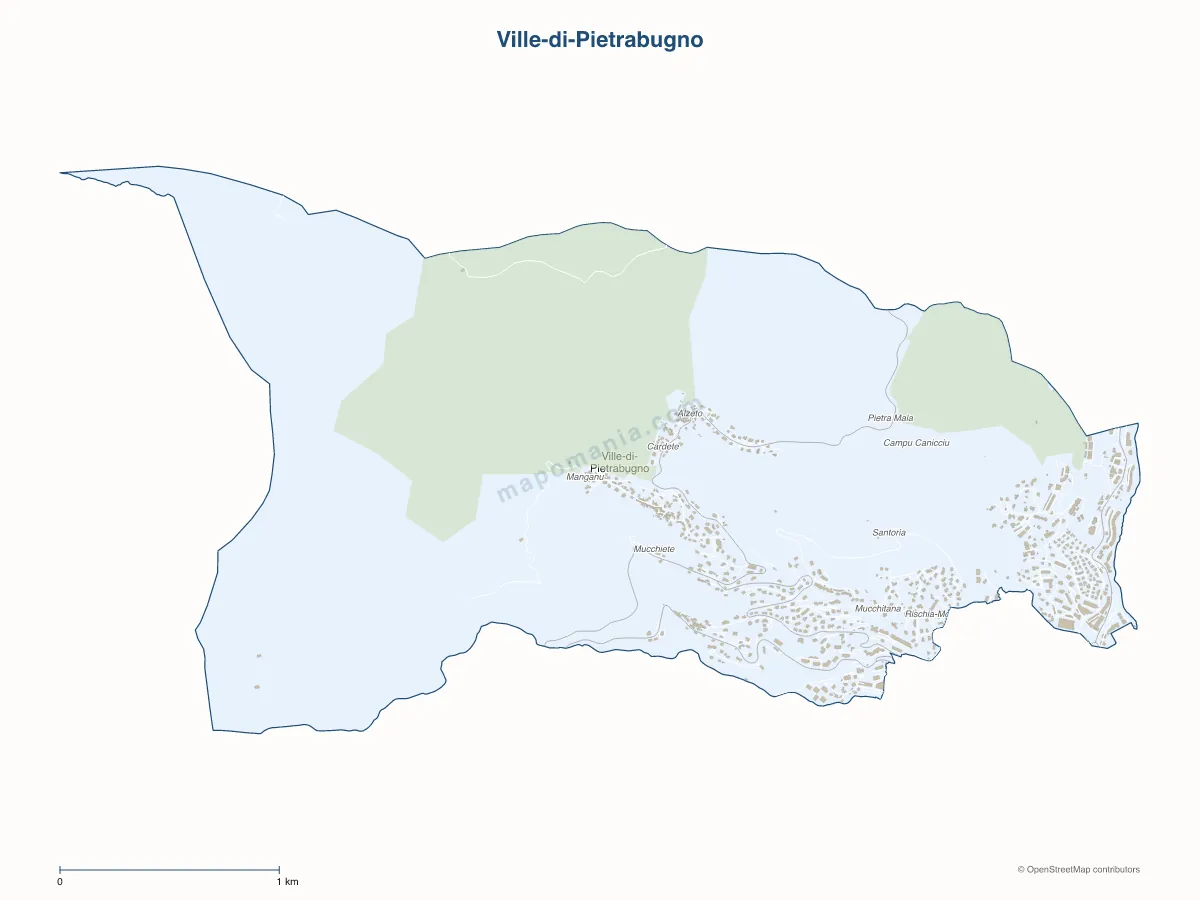 Carte de Ville-di-Pietrabugno à personnaliser