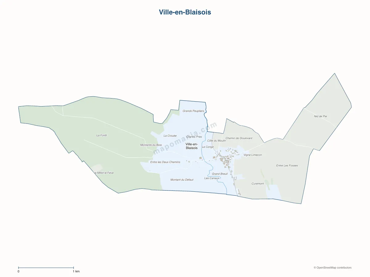 Carte de Ville-en-Blaisois à personnaliser