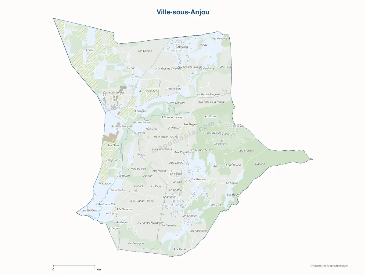 Carte de Ville-sous-Anjou à personnaliser