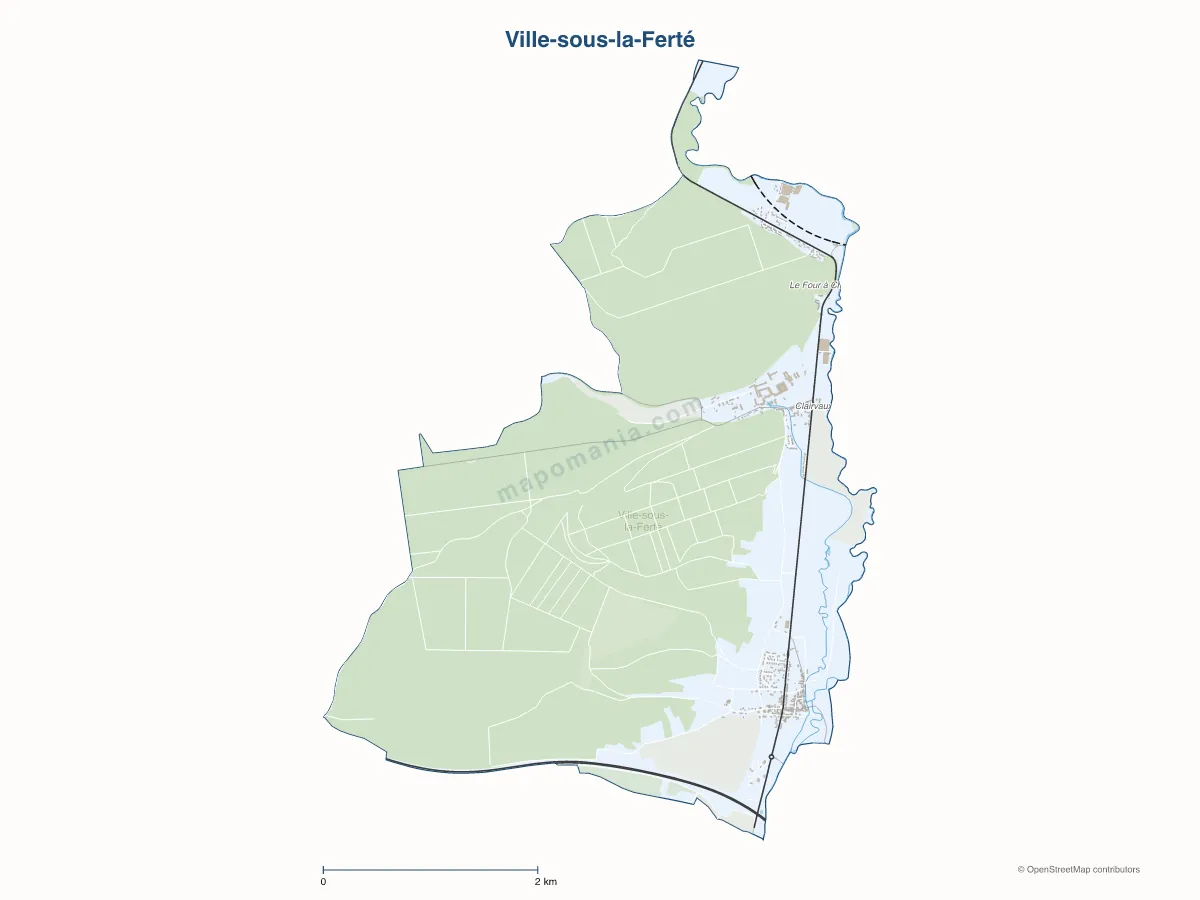 Carte de Ville-sous-la-Ferté à personnaliser