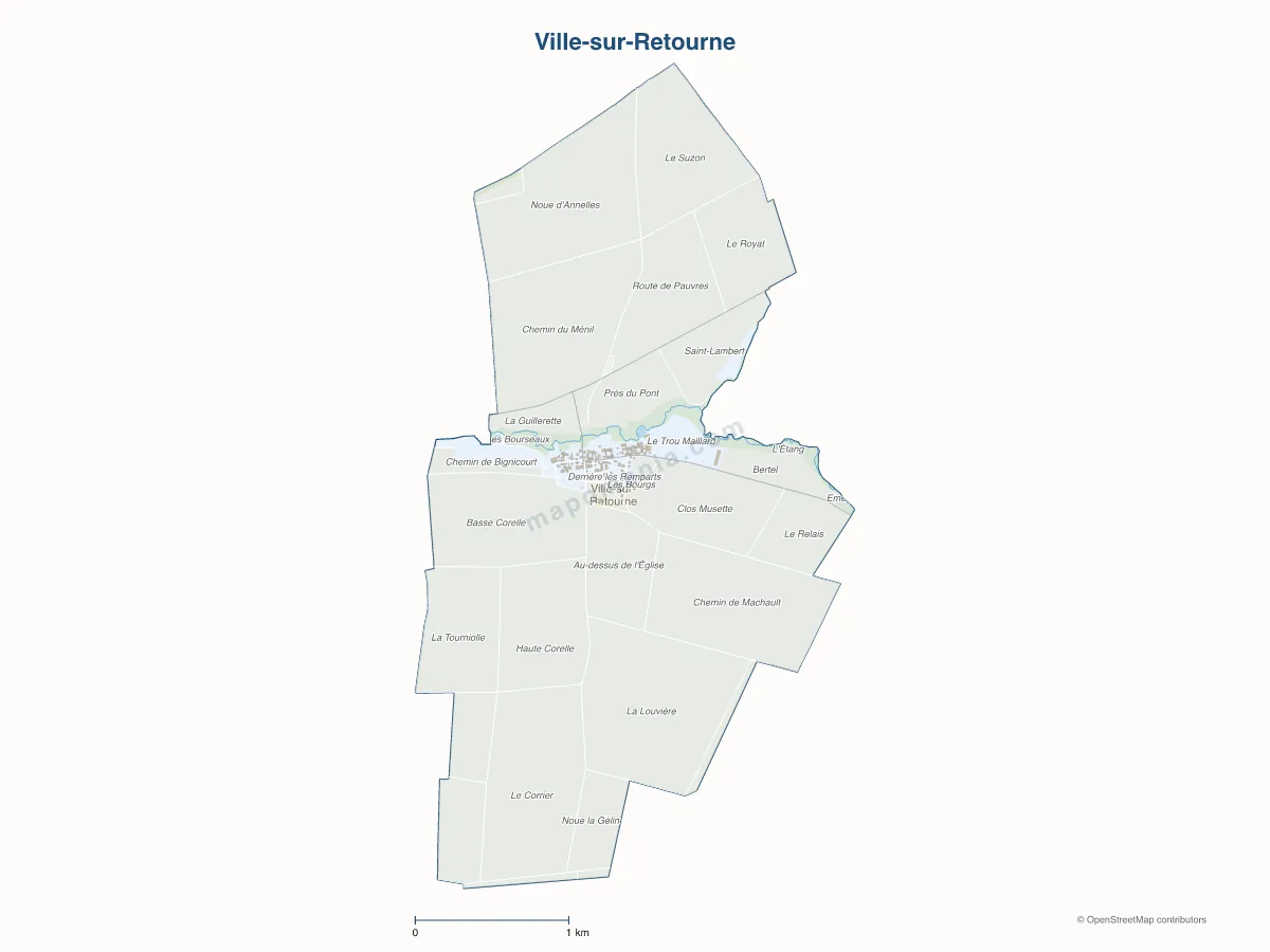 Carte de Ville-sur-Retourne à personnaliser