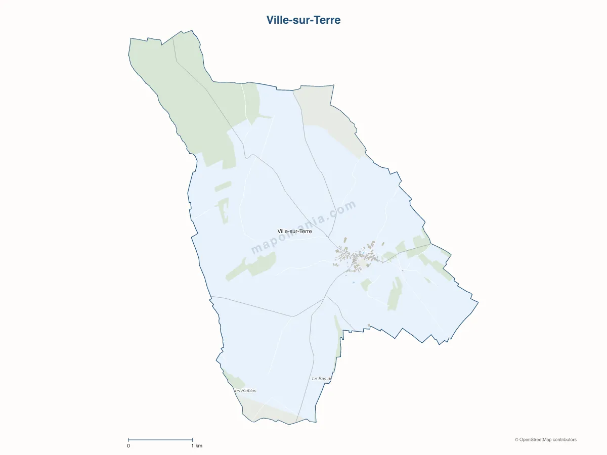 Carte de Ville-sur-Terre à personnaliser