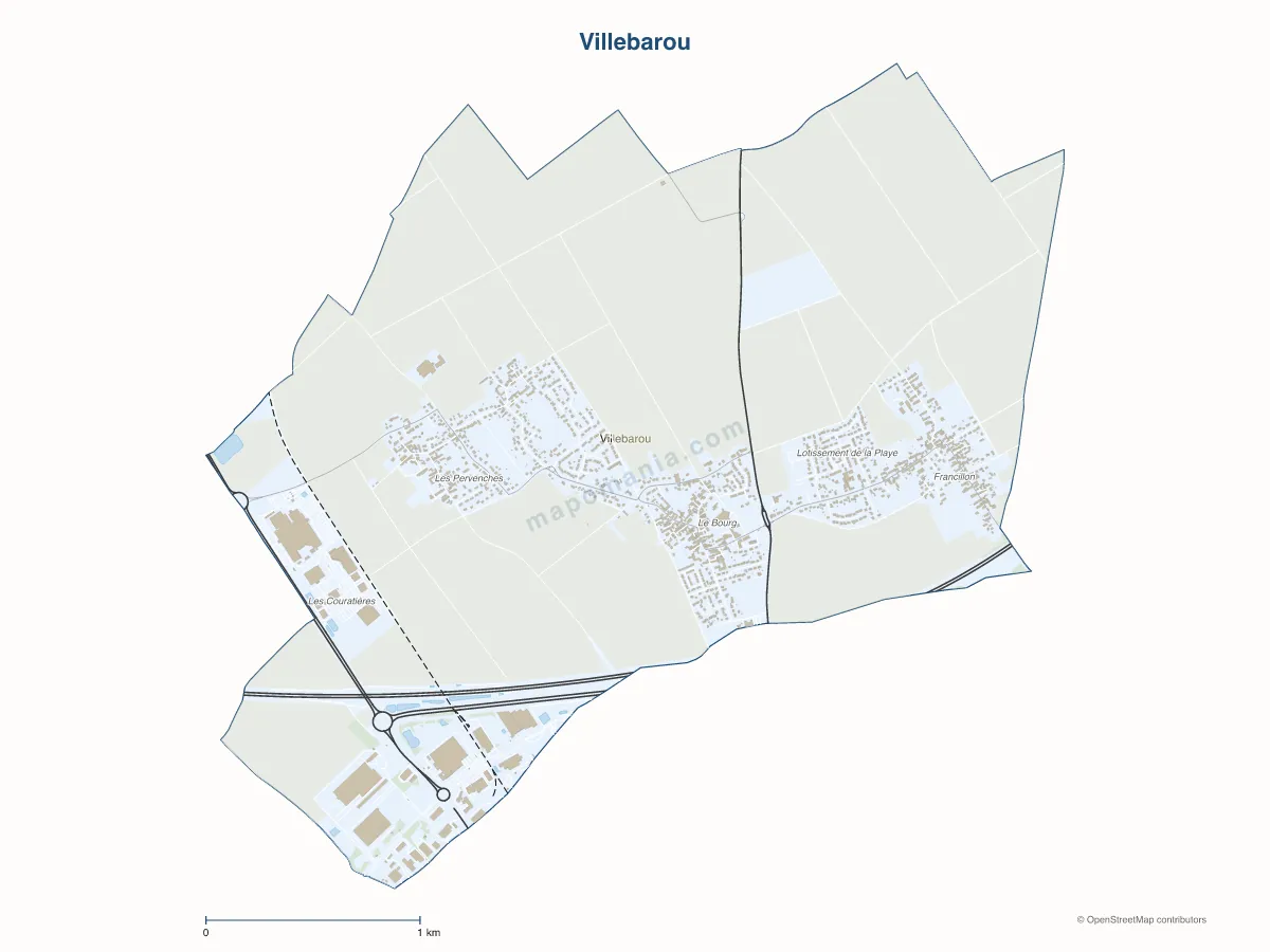 Carte de Villebarou à personnaliser